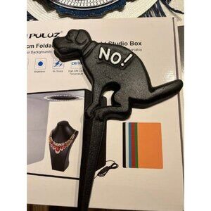 2 Pack No Pooping Naughty Dog Black Yard Sign with Stake Cast Iron Dog Pee Yard